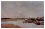 Boudin, Eugène , La Cauche à Etaples, à marée basse