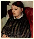 Cezanne, Paul , Portrait de Madame C&eacute;zanne, sur un fauteuil rouge