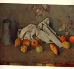 Anonimo , Cezanne, Paul - sec. XIX - Bricco, frutta e tovagliolo