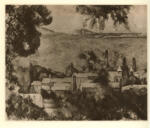 Cezanne, Paul , Alberi e case dall'alto