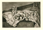 Cezanne, Paul , Zuccheriera, bricco e piatto con frutta