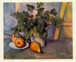 Cezanne, Paul , Pot of flowers and Pears