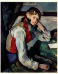 Cezanne, Paul , Ragazzo dal panciotto rosso appoggiato a un gomito