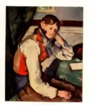 Anonimo , C&eacute;zanne, Paul - sec. XIX - Ragazzo dal panciotto rosso appoggiato a un gomito