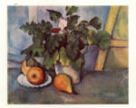 Cezanne, Paul , Piatto con frutta e vaso di terracotta