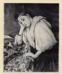 Cezanne, Paul , Ragazza italiana appoggiata a un tavolo