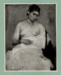 Corot, Jean Baptiste Camille , Donna seduta con il seno scoperto