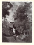 Corot, Jean Baptiste Camille , La cote de Grace, prés Honfleur, Grands arbres dominant la mer