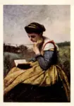 Anonimo , Corot, Jean Baptiste Camille - sec. XIX - La liseuse dans la campagne