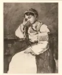 Anonimo , Corot, Jean Baptiste Camille - sec. XIX - Donna seduta assorta