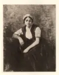Corot, Jean Baptiste Camille , Paysanne. Contadina dalla camicia bianca e dalla cuffia gialla