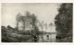 Corot, Jean Baptiste Camille , Landscape: evening