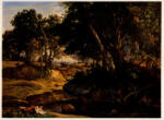 Corot, Jean Baptiste Camille , Donna che legge in riva a un ruscello