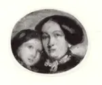 Courbet, Gustave , Portrait en miniature de Georges Sand et sa Fille