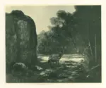 Courbet, Gustave , Sous bois, biche et rochers