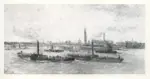 Anonimo , Daubigny, Charles Fran&ccedil;ois - sec. XIX - Bateaux &agrave; roues sur la Tamise