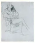 Daumier, Honor&eacute; , Homme assis dans un fauteuil. Studio