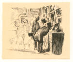 Daumier, Honoré , - Uomini in un negozio di quadri