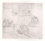 Anonimo , Daumier, Honoré - sec. XIX - Scène de tribunal