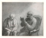Daumier, Honoré , - Anziano che ascolta la lettura di un libro