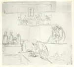 Anonimo , Daumier, Honor&eacute; - sec. XIX - Court Room scene
