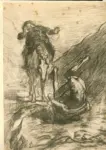 Anonimo , Daumier, Honor&eacute; - sec. XIX - Don Quichotte fait des caprioles devant Sancho Pansa