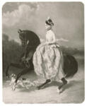 De Breux, Alfred , Amazone sur un Cheval noir, et deux Chiens