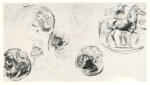 Anonimo , Delacroix, Eugène - sec. XIX - Studio di profili maschili