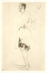 Delacroix, Eugène , Studio per ritratto di uomo con tunica