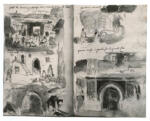 Delacroix, Eugène , Due pagine dell'album del Marocco