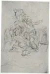 Anonimo , Delacroix, Eug&egrave;ne - sec. XIX - Studio per il "Combattimento del Giaurro del Pasci&agrave;"