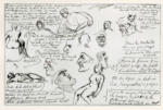 Delacroix, Eugène , Foglio di schizzi