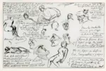 Delacroix, Eug&egrave;ne , Foglio di schizzi