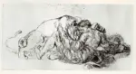 Delacroix, Eugène , Leone che abbatte un gladiatore