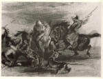 Anonimo , Delacroix, Eugène - sec. XIX - Chasse au tigre