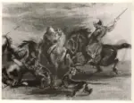 Anonimo , Delacroix, Eug&egrave;ne - sec. XIX - Chasse au tigre
