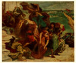 Anonimo , Delacroix, Eugène - sec. XIX - Rapimento di donna