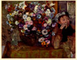 Degas, Edgar , Donna con crisantemi