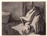 Anonimo , Degas, Edgar - sec. XIX - Donna sdraiata che si asciuga il fianco sinistro