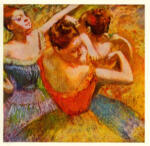 Degas, Edgar , Tre ballerine