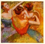 Degas, Edgar , Tre ballerine