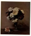 Fantin-Latour, Henri , Rose in un vaso di vetro