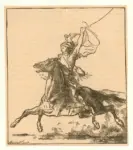 Fromentin, Eug&eacute;ne , Esquisse au crayon du Fauconnier arabe -