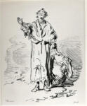 Gavarni, Pierre , uno degli ultimi croquis - litografia incisa da Ch. Maurand 1875