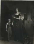 Anonimo , Gerard, Francois - sec. XIX - Ritratto della duchessa d'Orleans Maria Amalia di Borbone col figlio duca di Chartres