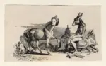 Grandville , Uomo e asino con le teste scambiate tra di loro
