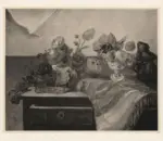 &nbsp; , Fiori su un cassettone - Natura morta con fiori