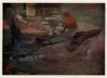 Gauguin, Paul , La piccola lavandaia, paesaggio con lavandaia