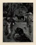 Gauguin, Paul , Paesaggio di Tahiti con figure
