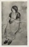Gauguin, Paul , Bretonne (dessin rehauss&egrave;)